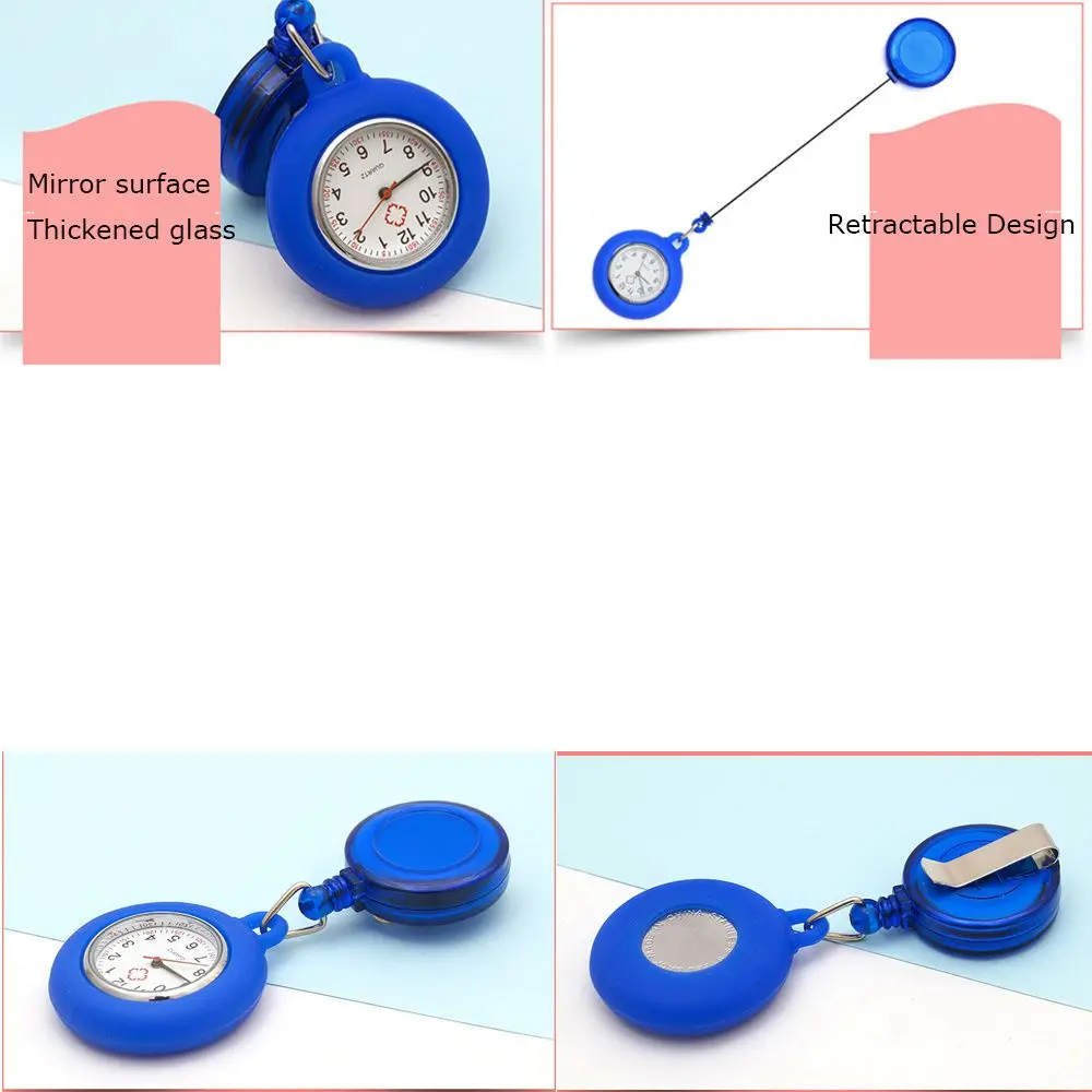 Gift Clip-on Brooch Pin Doctor  Hanging Pocket Watch Fob Watch Retractable Nurse Watch