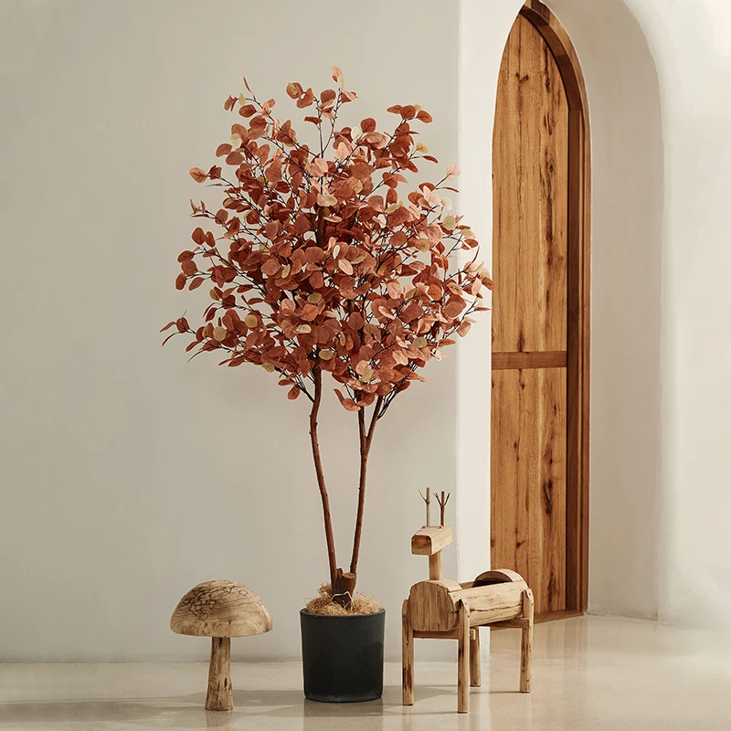 

Simulation green plant indoor bionic plant eucalyptus floor-to-ceiling potted plant high-end light luxury fake tree simulation t