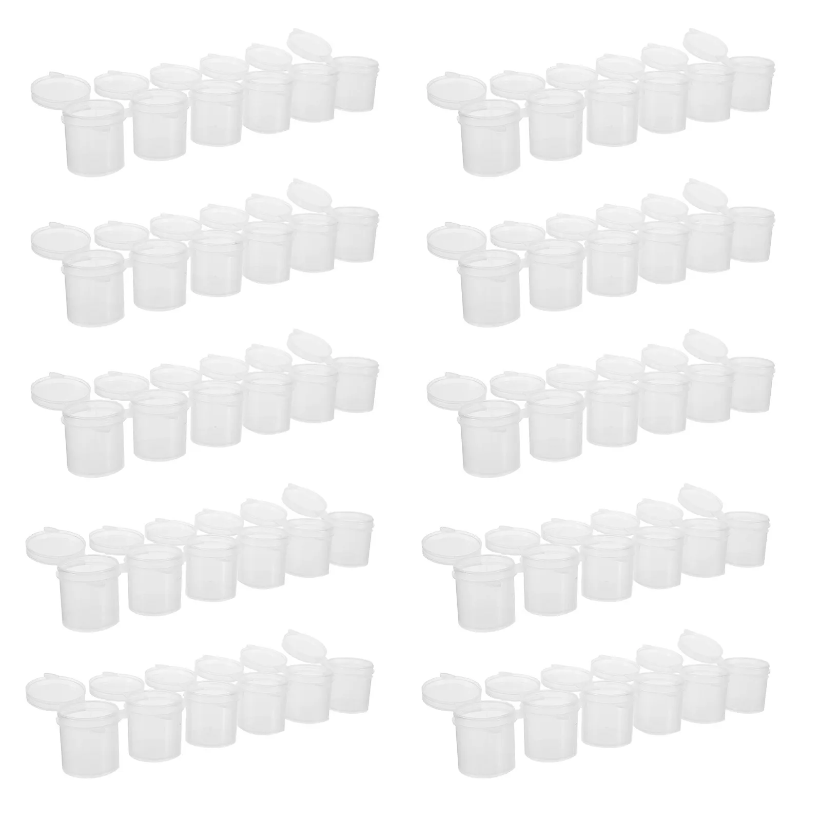10pcs Empty Empty Watercolor Case Paint Pots Strip With Lid 15ml/0.53oz Mini Paint Cup Clear Pigment Container 10 Strips/60 Pots