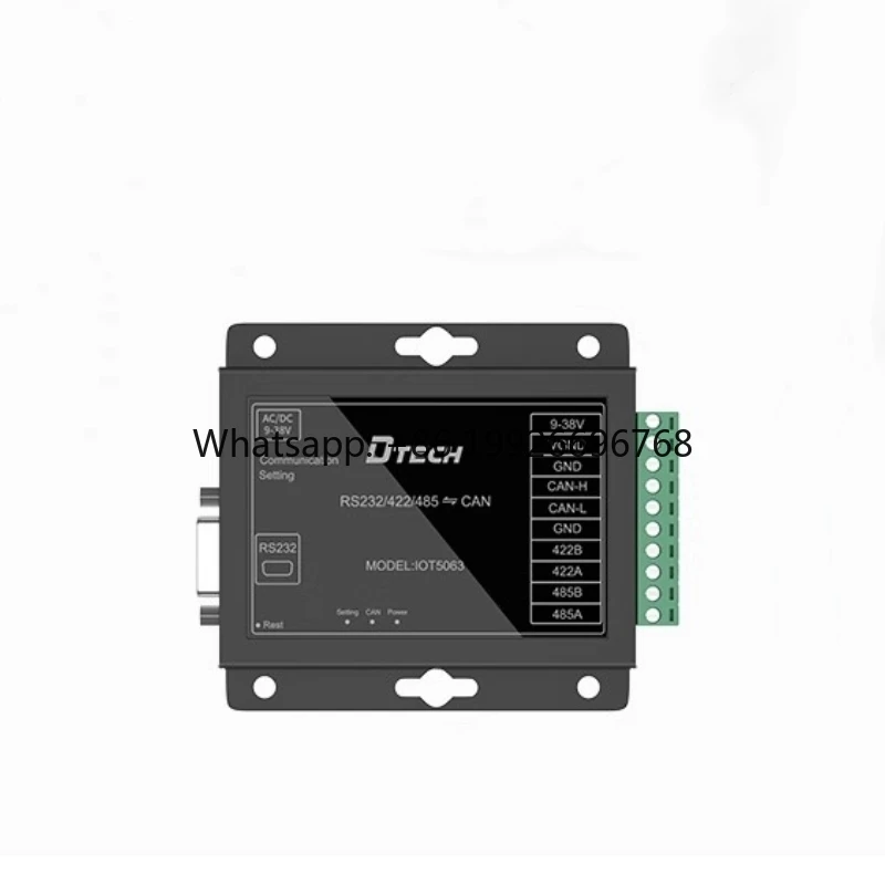 

DTECH IOT5063 600bps~230400bps RS232/485/422 Serial to CAN 2.0 Industrial Isolated Converter