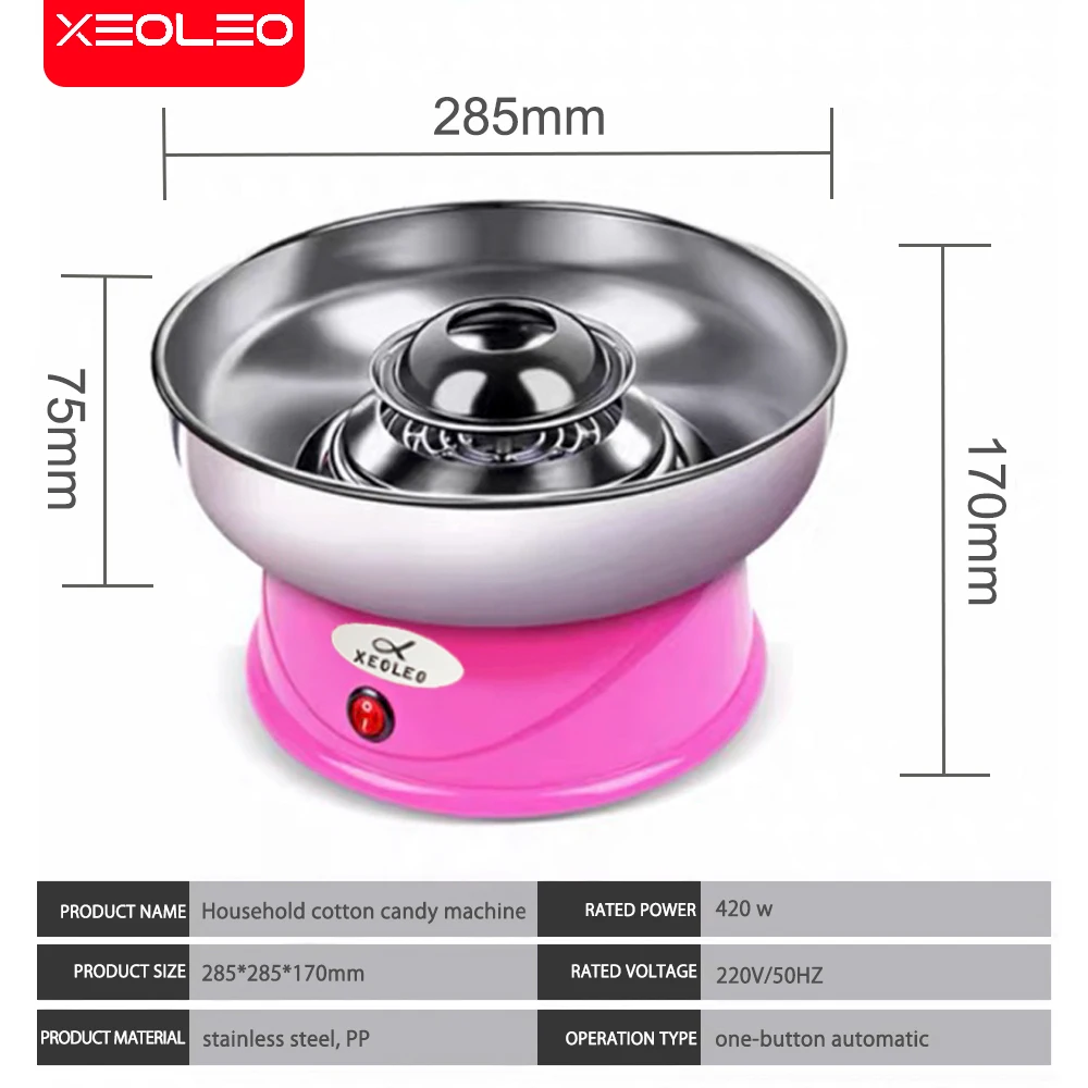 XEOLEO Candy Floss Machine Mini Electric DIY Sweet Cotton Candy Maker For Cotton Candy Sweet Floss Food Processors Machine Kids