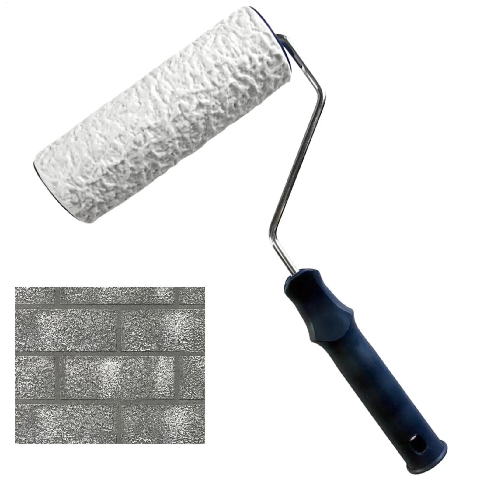 Concrete Stamp Roller 7.1x2.2in Professional Masonry Form Tool Concrete Imprint Tool for Outdoor Wall Patio Walkway Courtyard