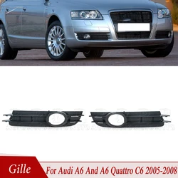 For Audi A6 And A6 Quattro C6 2005 2006 2007 2008 Fog Light Cover Frame Racing Grills Front Gille For Car 4F0807682A 4F0807681A