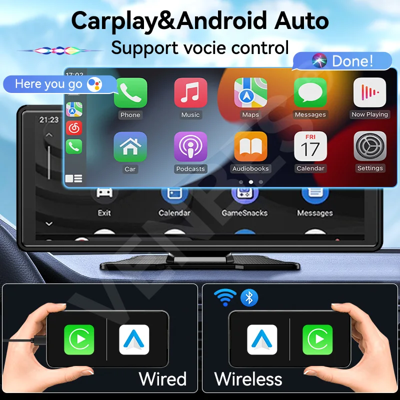 VENBES 10.26 Inch Wireless Carplay Android Auto Multimedia Car