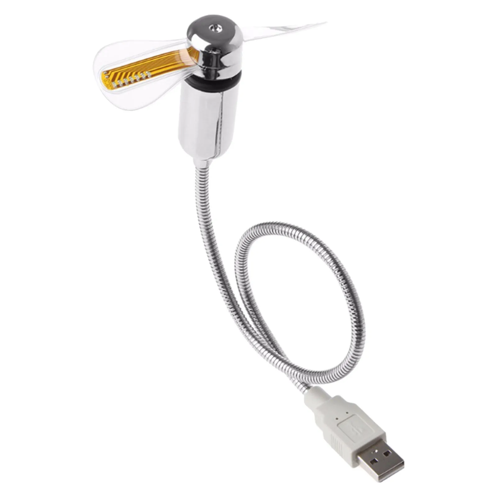 مروحة USB صغيرة مرنة، منفاخ هواء مكتبي محمول للكمبيوتر المحمول والكمبيوتر اللوحي والمكتب المنزلي وشاشة LED حمراء ومروحة USB مرنة