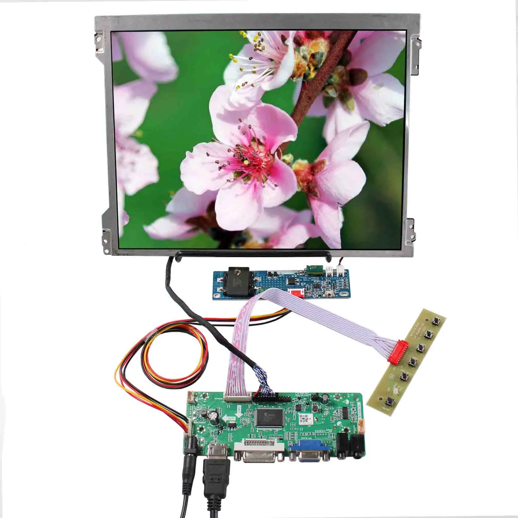 VSDISPLAY 12.1 inch 1024x768 1000nit Sunlight Readable LCD Industrial Screen With HD-MI VGA DVI LCD Controller Board