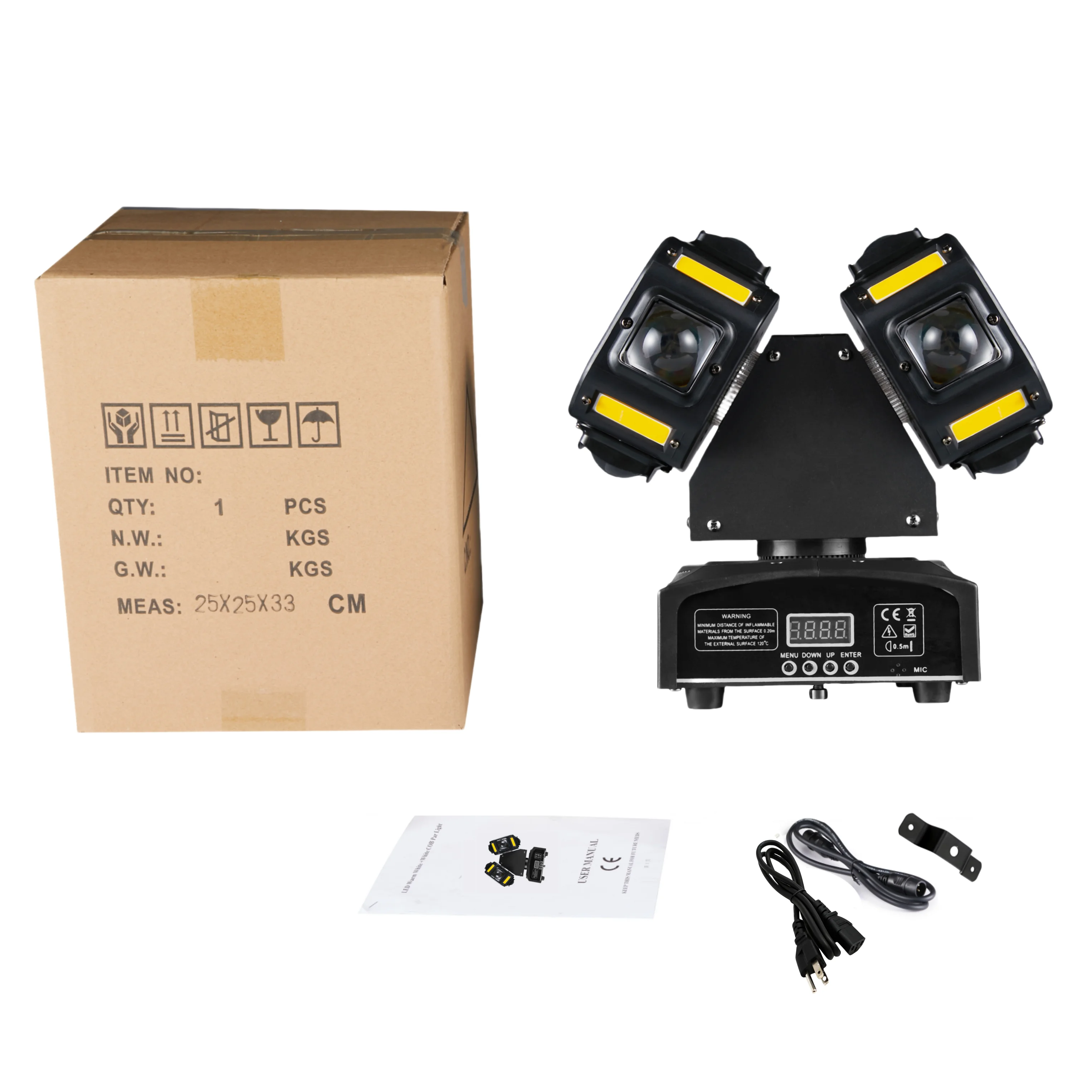 LED bewegende Dual 3in1 Mobiele koplampen 8x12w RGBW Stroboscopisch goud Rood Groen Ster DJ lichteffect CLUB disco - afbeelding 1