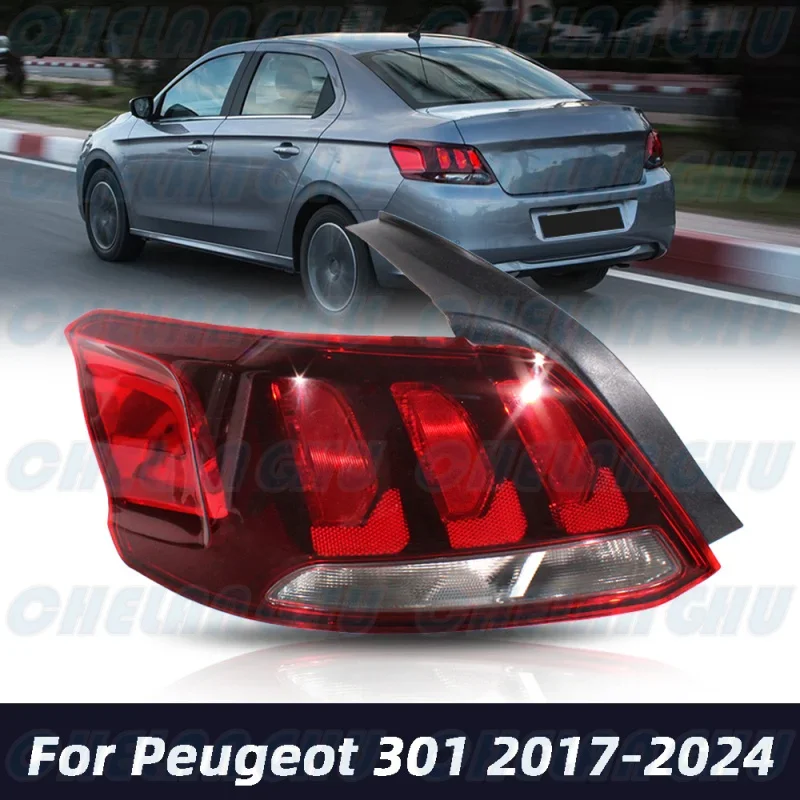 Tail Light For Peugeot 301 2017 2018 2019 2020 2021 2022 2023 2024 Left Side Rear Lamp + Circuit boards Without Bulbs