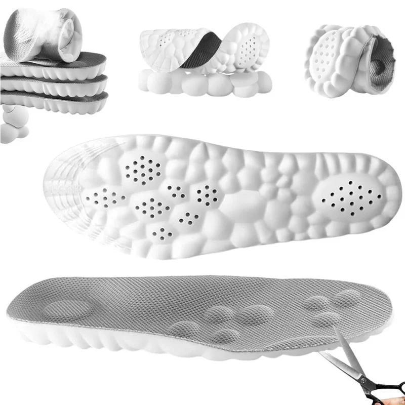4D Shoe Insoles for Men Women Memory Foam Orthotic Shoe Inserts Sports Insoles EVA Memory Foam Sports Shock Absorption Insole