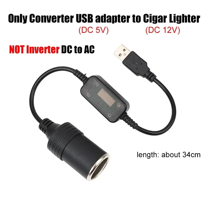 【セール中】自動車インテリアアクセサリープラグコネクタアダプタ USB 5V から 12V コンバータアダプタ有線コントローラ充電ケーブルソケット