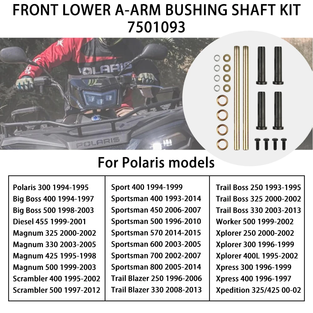 7501093 kit de manchas de eixo de bucha frontal inferior para Polaris Sportsman 400 500 570 600 700 800 para Trail Blazer 250 330 400