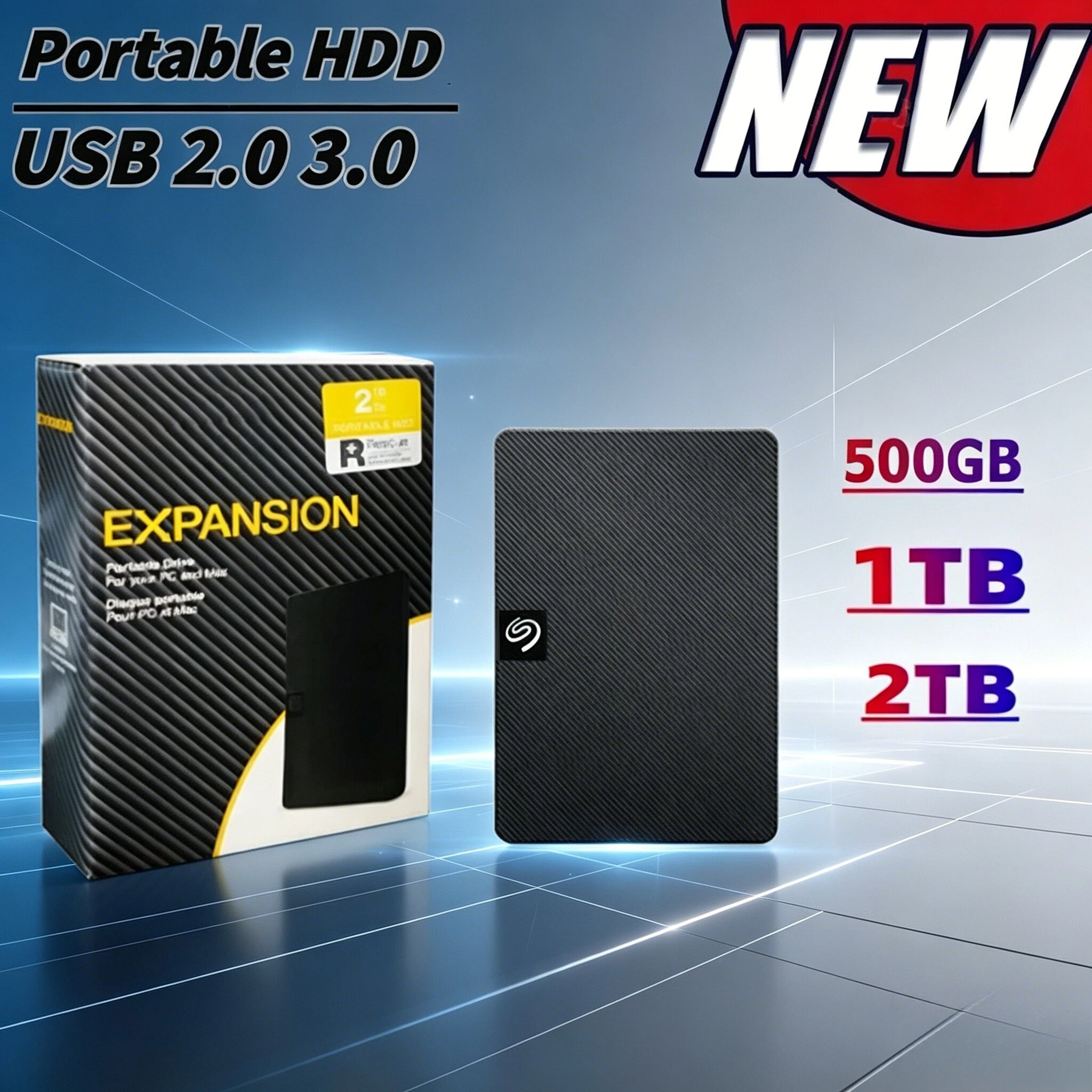 For Seagate Portable External Hard Drive 2.5 Inch USB3.0 High Speed 500GB 1TB 2TB Extended Storage Disk For Laptop Desktop PC