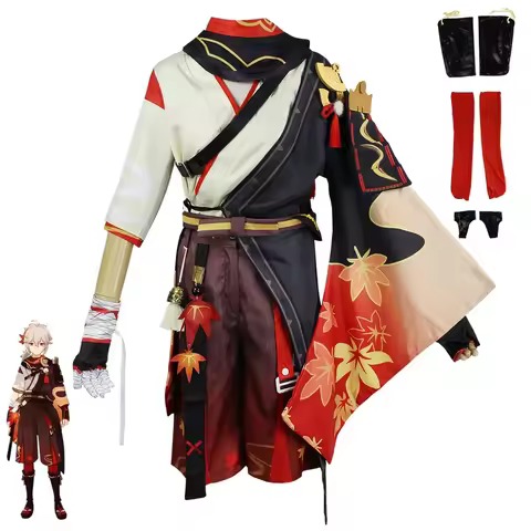 Genshin Impact Kaedehara Kazuha Cosplay Costume Uniform Wig Anime Halloween Costumes for Men Game*.1