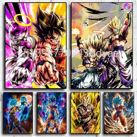 Bilashmart Classic Animation Dragon Ball Character Goku Vegeta Poster HD Printing Canvas Painting Room Bedroom Wall Decoration Painting