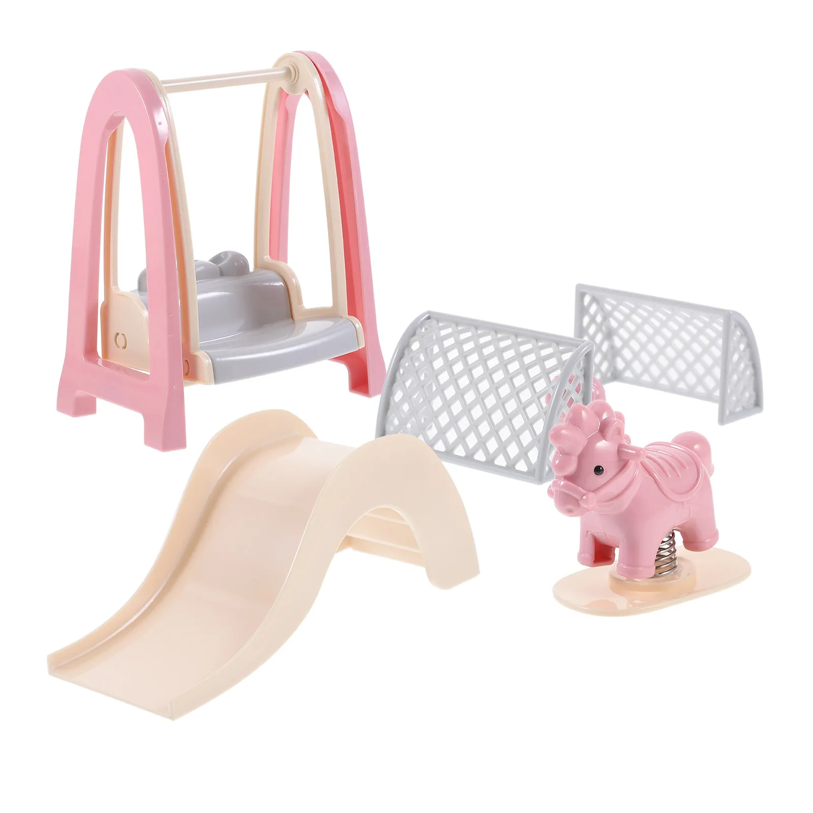 

1Set Simulation Miniature Swing Slide Football Goal Ornament Mini House Scene Decor Accessory Layout Prop House Accessories