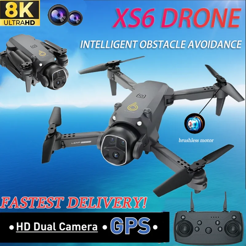 

Профессиональные дроны XS6, 8K, широкоугольные камеры HD 1080P, Wi-Fi, FPV, удержание высоты, складной радиоуправляемый квадрокоптер для детей, подарки на день рождения