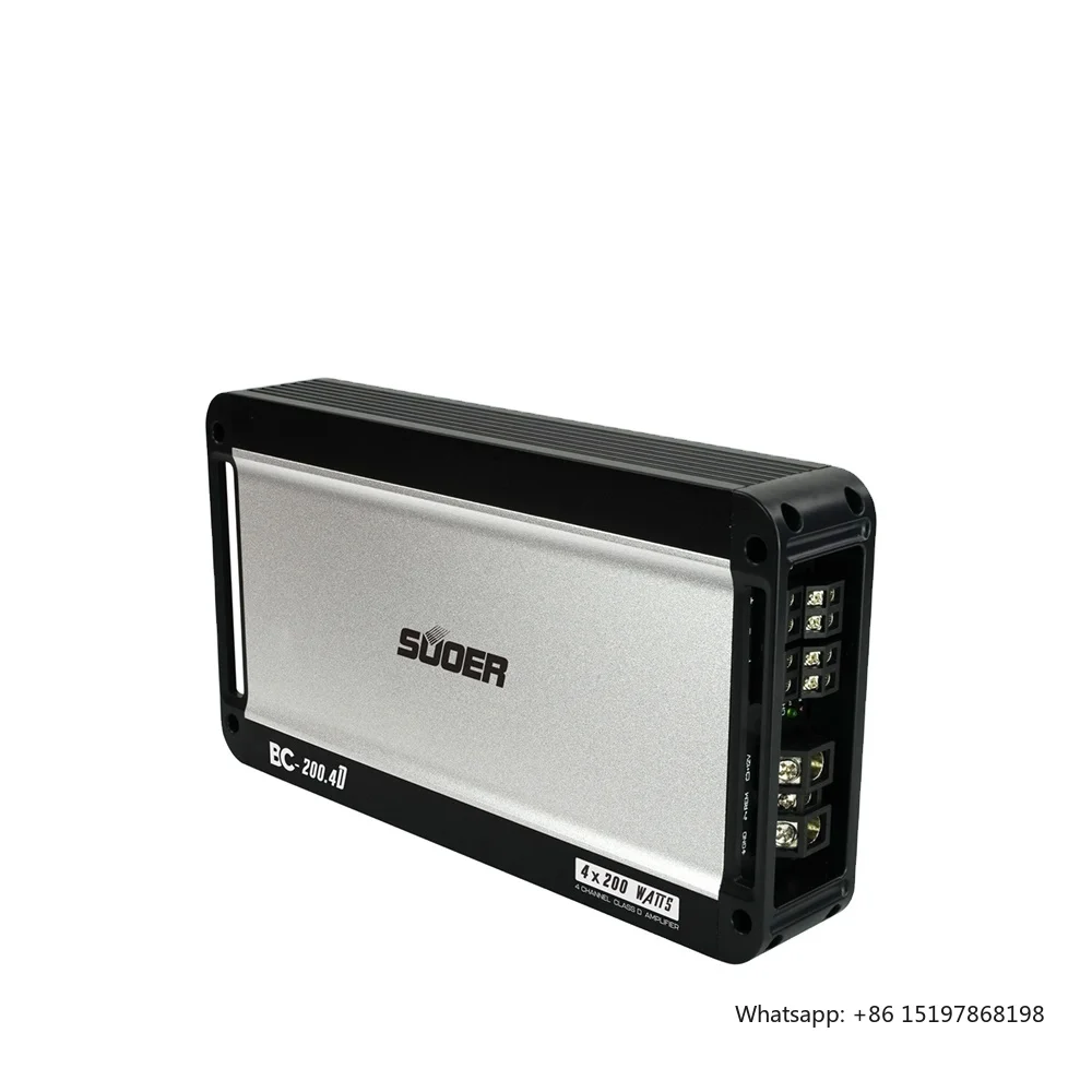 

Suoer BC-200.4 New Arrival 12v Class d Audio Amplifier 4 Channel 200 Watts Class D Car Amplifier