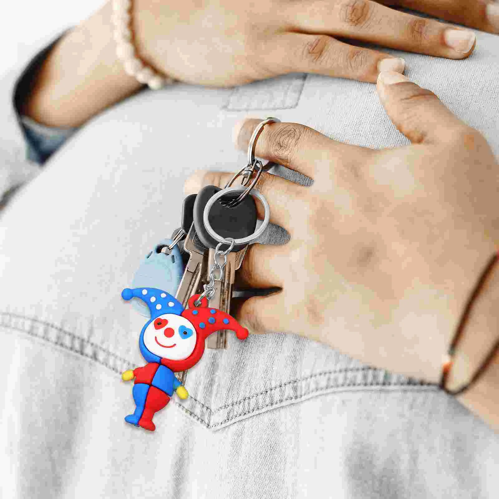 Clown Key Bag Pendants Keychains for Backpacks Creative Kids Holders Rings Cartoon Toys