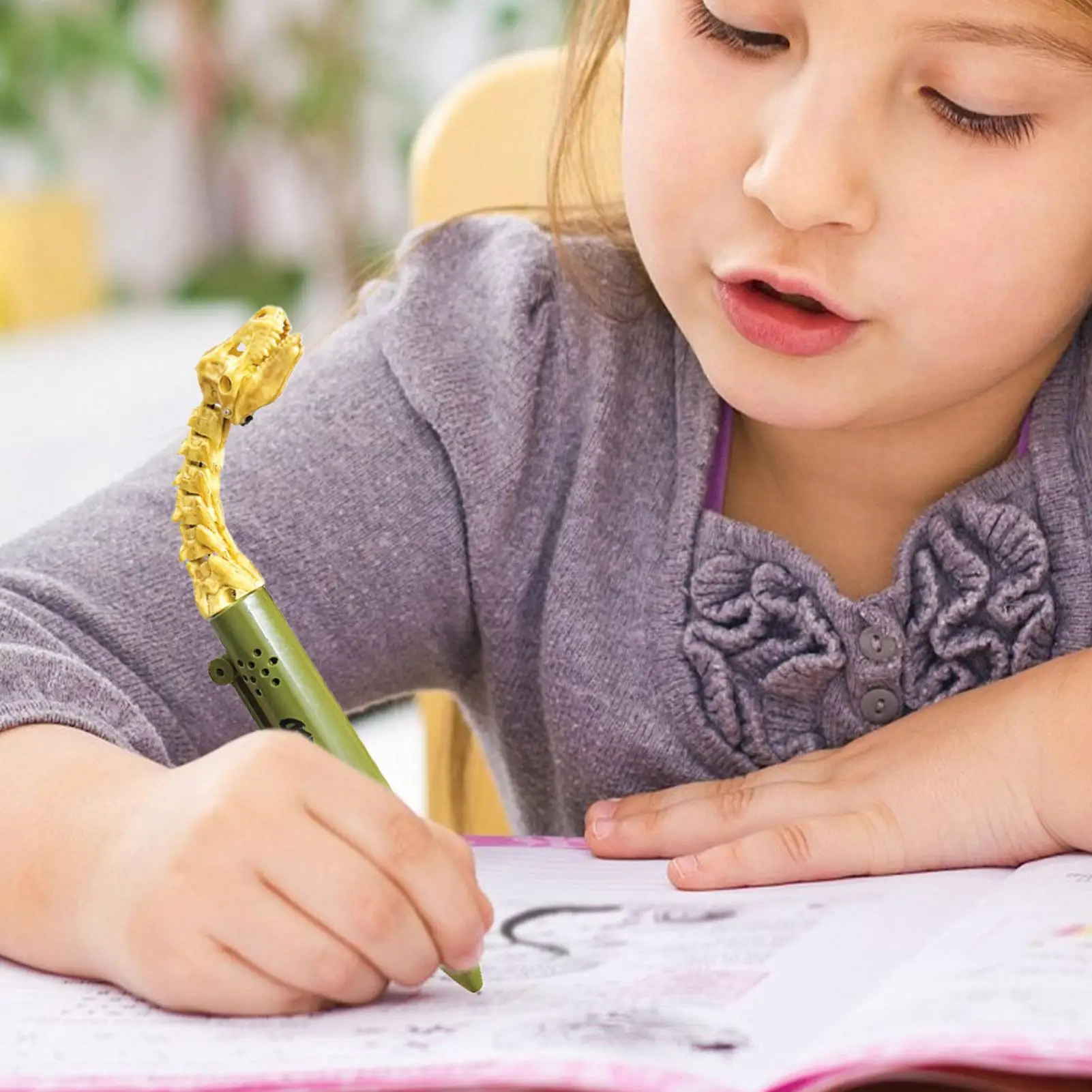 

Гелевая ручка для детей, кляп, шутка, реквизит, письменные принадлежности, гелевая чернильная ручка с динозавром для письма, для 5-летних подростков, учителей, учеников