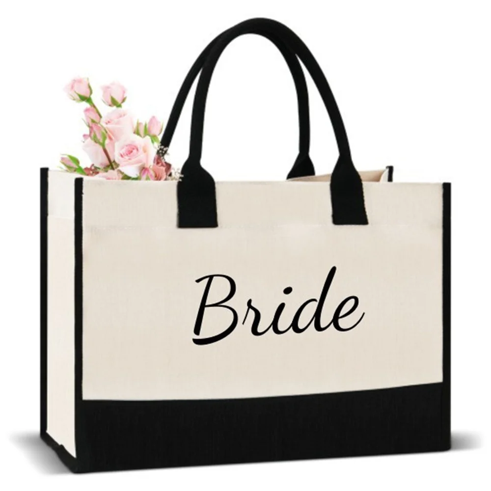 New Bride Canvas Bag Shopping Bag Wedding Decoration Travel Wedding Bag best wedding gift for bridal