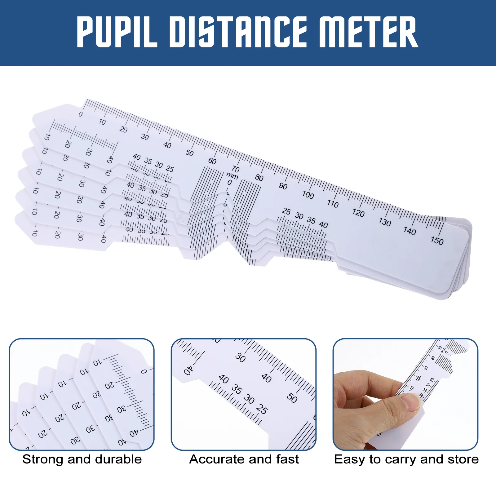 6 Pcs Ophthalmic Tools Plastic Pupillary Distance Ruler Eye Glasses Professional Optical Meter Advanced