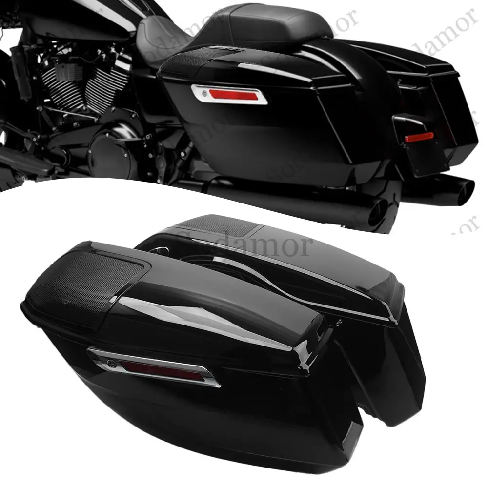 For Harley CVO Road Glide FLTRXSE 2023-2025 Motorcycle Accessory Hard Saddlebags And Lids with Latch Keys Kit ABS Plastic Chrome