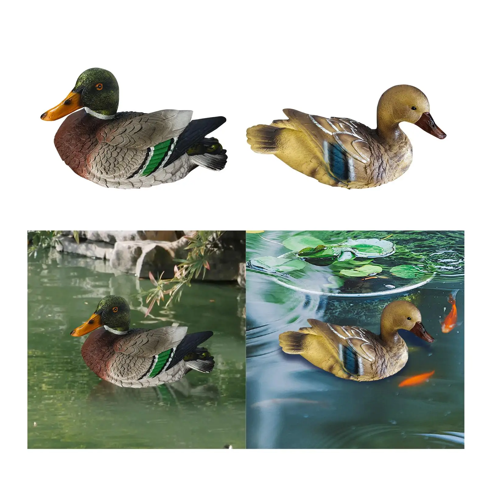 

Floating Duck Pond Decor Centerpiece Craft Garden Decoration Collectible Resin Figurine for Lawn Patio Balcony Porch Outside