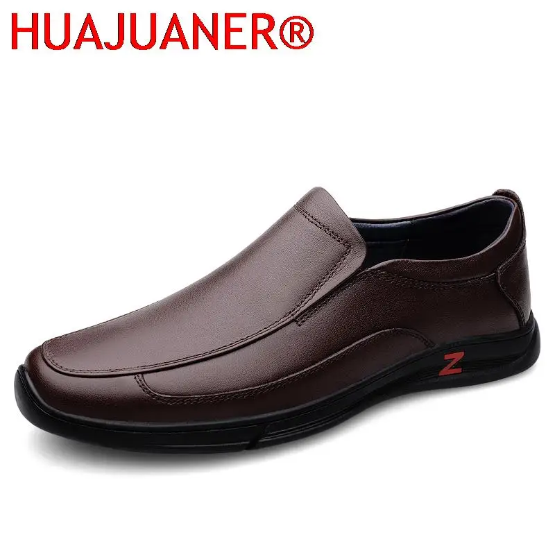 High Quality Men's Loafers Travel Slip on Elegantes Formal Shoes Men's Casual Genuine Leather Flats Shoes Breathable Moccasins