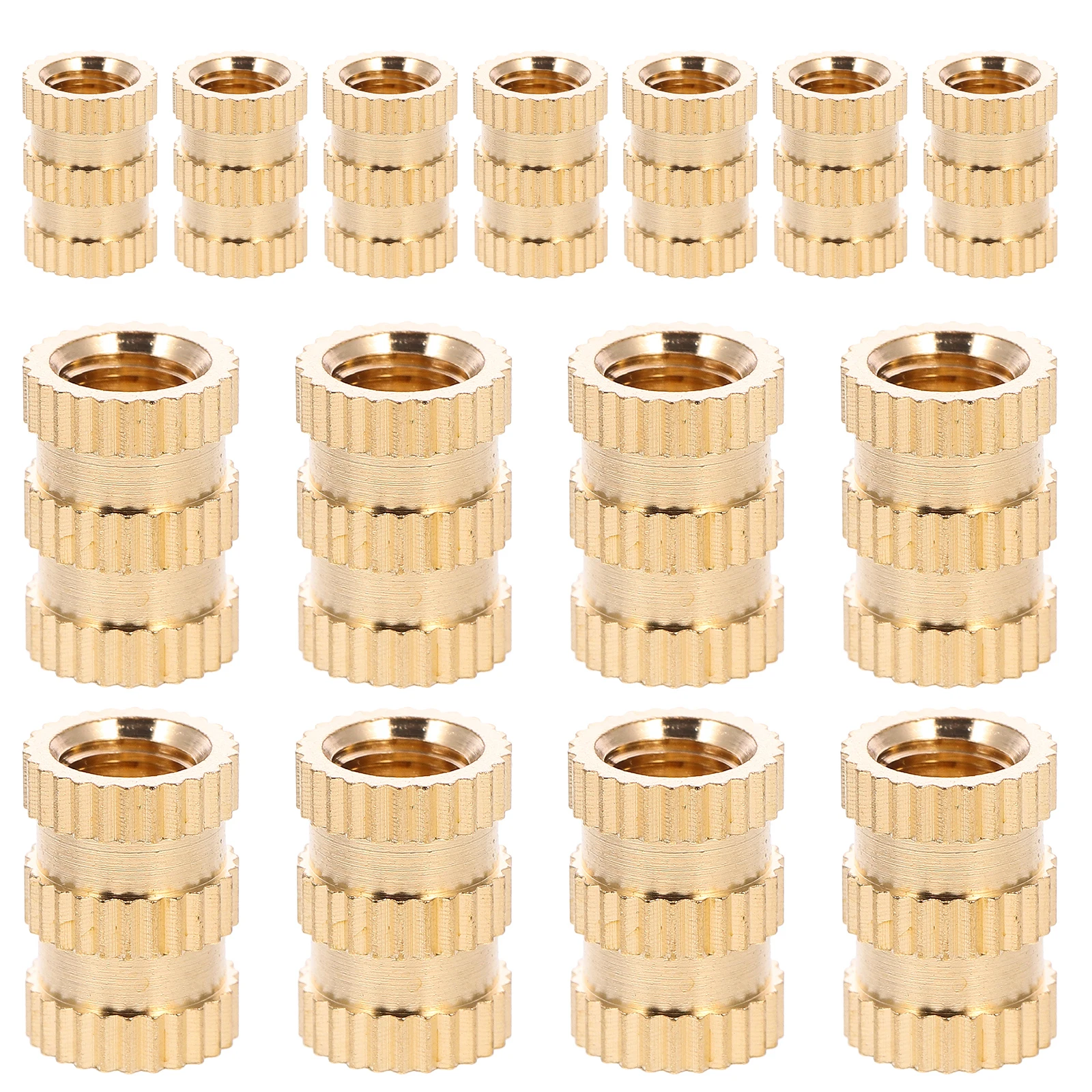 

20pcs 10-32 x 7mm x 11mm Brass Threaded Knurled Nuts Embedment Female Inserts for Plastic Wood Heat Set Hardware