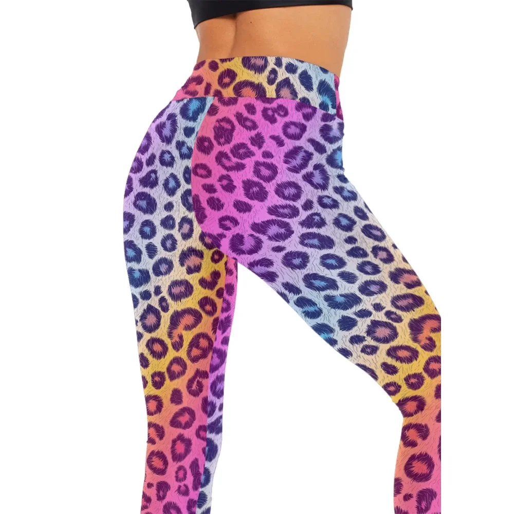 Cintura alta calças de yoga clássico faísca leopardo impresso nu sentir leggings emagrecimento treino collants na moda fitness bottoms