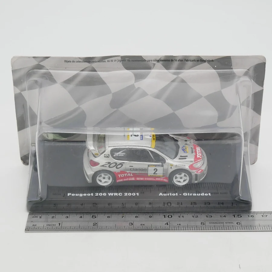 

Diecast IXO 1:43 Scale Peugeot 206 WRC 2001 Peugeot Rally Alloy Car Model Collectible Toy Gift Souvenir Display Ornament