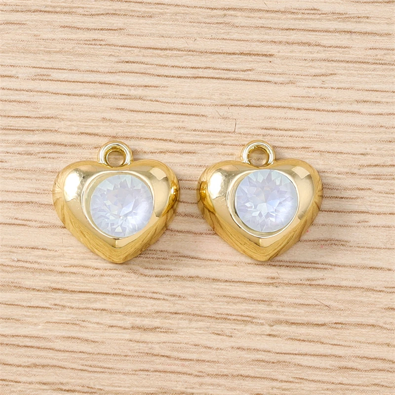 5 Stück 12x12mm Niedliche Kristall-Liebesherz-Anhänger für Schmuckherstellung, Halsketten, Ohrringe, Armbänder, Zubehör, DIY-Bastelarbeiten, Geschenk – Detail 5