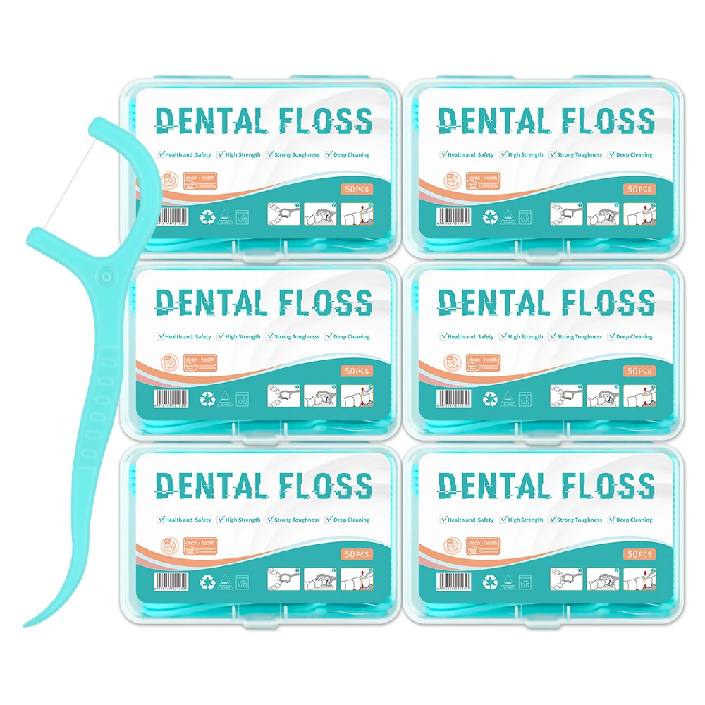 Orthodontic Dental Floss Sticks For Braces Plastic Toothpicks With Threads Double Line Oral Brackets Interdental Flosser Picks