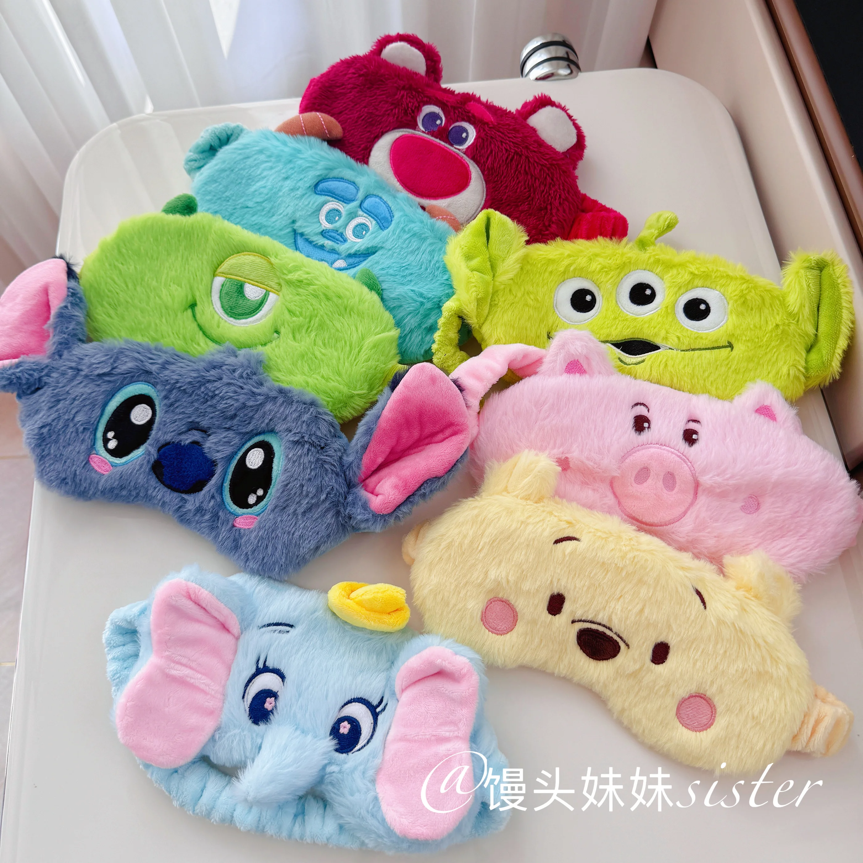 Cute Sleeping Eyepatch Stitch Dumbo Sullivan Plush Eye Patch Girl Alien Lotso Shading Eye Mask Travel Rest Eyepatch