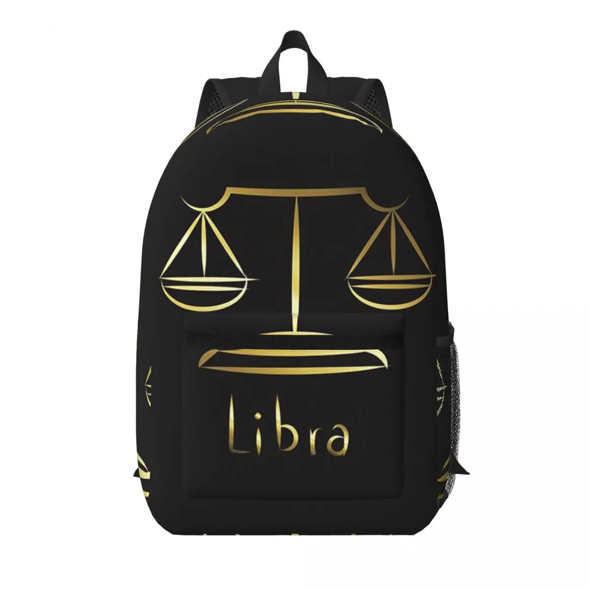 Sac à dos de randonnée et de voyage unisexe avec logo de la balance de la justice dorée, idéal pour avocats, juristes, ou comme sac d'école, sac à dos de jour ou sac à bandoulière