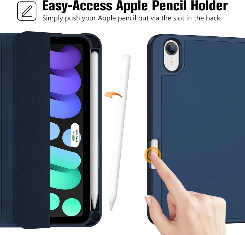 Smart Case for iPad Mini 7 A17 Pro 2024 Mini 6 8.3"2021 Pencil Holder Charging Cover iPad Mini 7th/6th A2993/A2995 A2567  fundas view 4