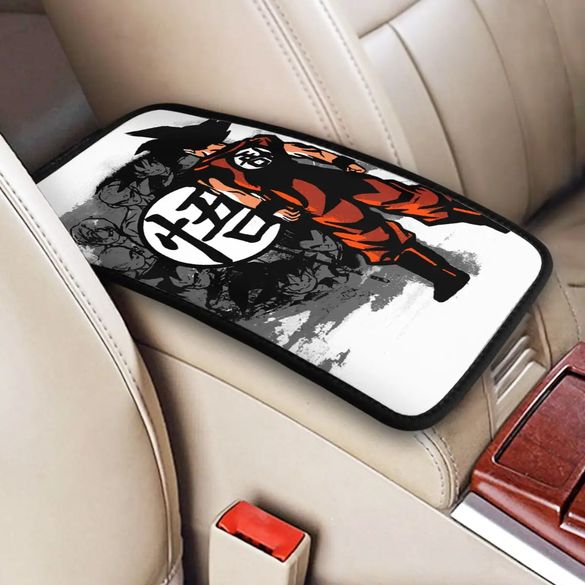 Center Handle Box Pad They Fight Goku Dragon Ball Z Super Saiyan Car Arm Rest Cover Mat Auto Accessories Interior