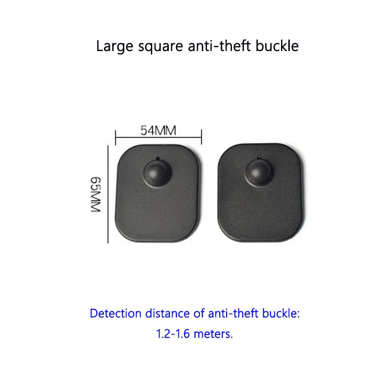 100pcs/Lot Large Square Anti-theft Buckle Supermarket/Jewelry Store RF Hard Label ABS Clothing EAS Magnetic Button Security Tag