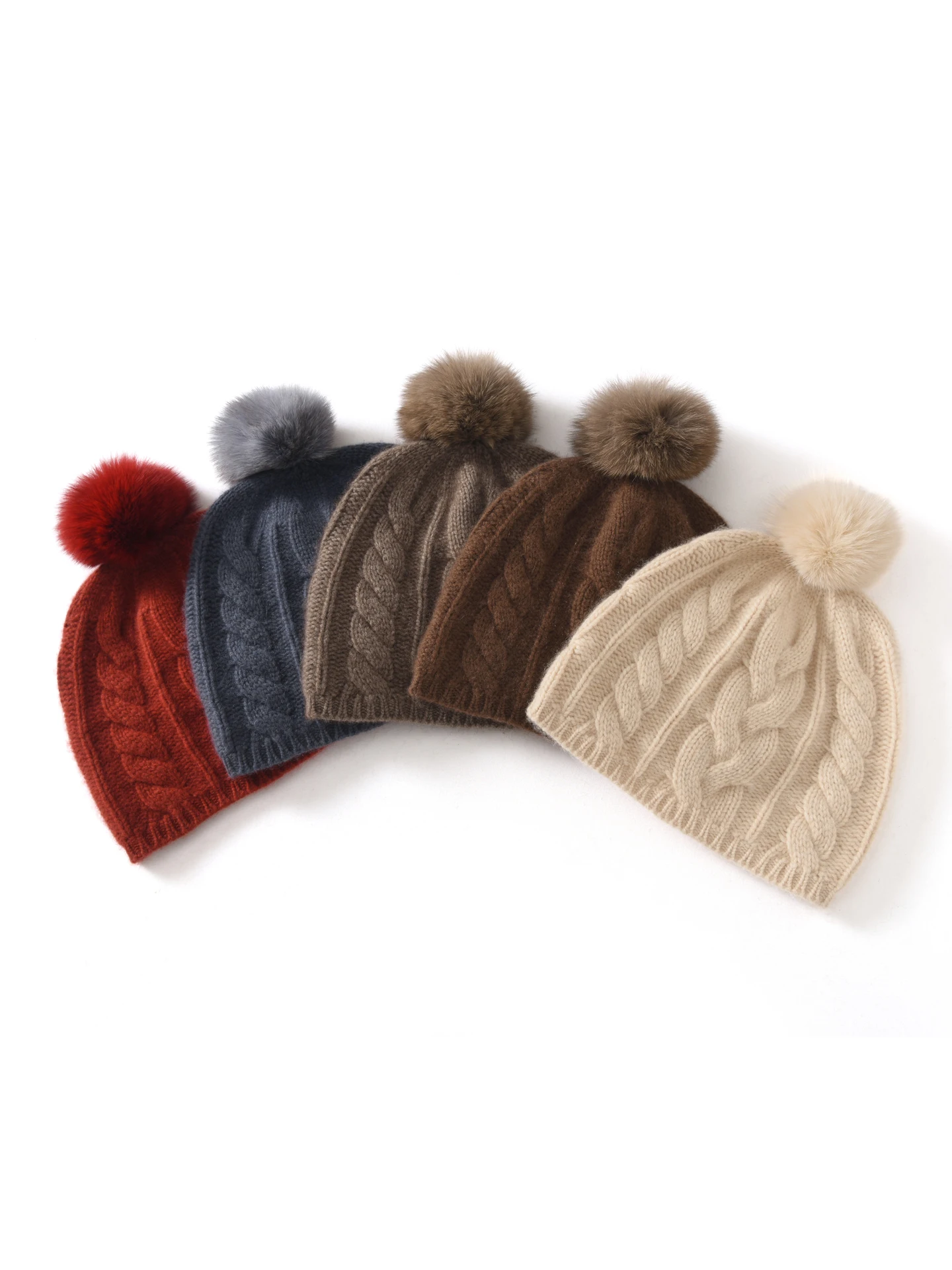 thickened-cashmere-knitted-hat-women's-winter-warm-ball-cap-snug-ear-coverage-premium-color-base-ball-cap