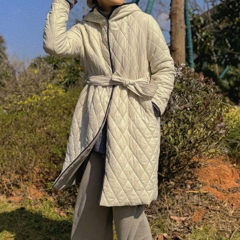 

IRIS GARDEN Romantic Technical Double-Sided Wear Wool Filled Hooded Jaet C283 Women's Faion Spring Season Other Material