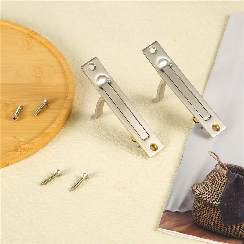 

M12K-6Pcs Карманная дверная ручка, карманная дверная ручка из нержавеющей стали 304 с винтами, дверная фурнитура для ванной комнаты, шкафа, прихожей