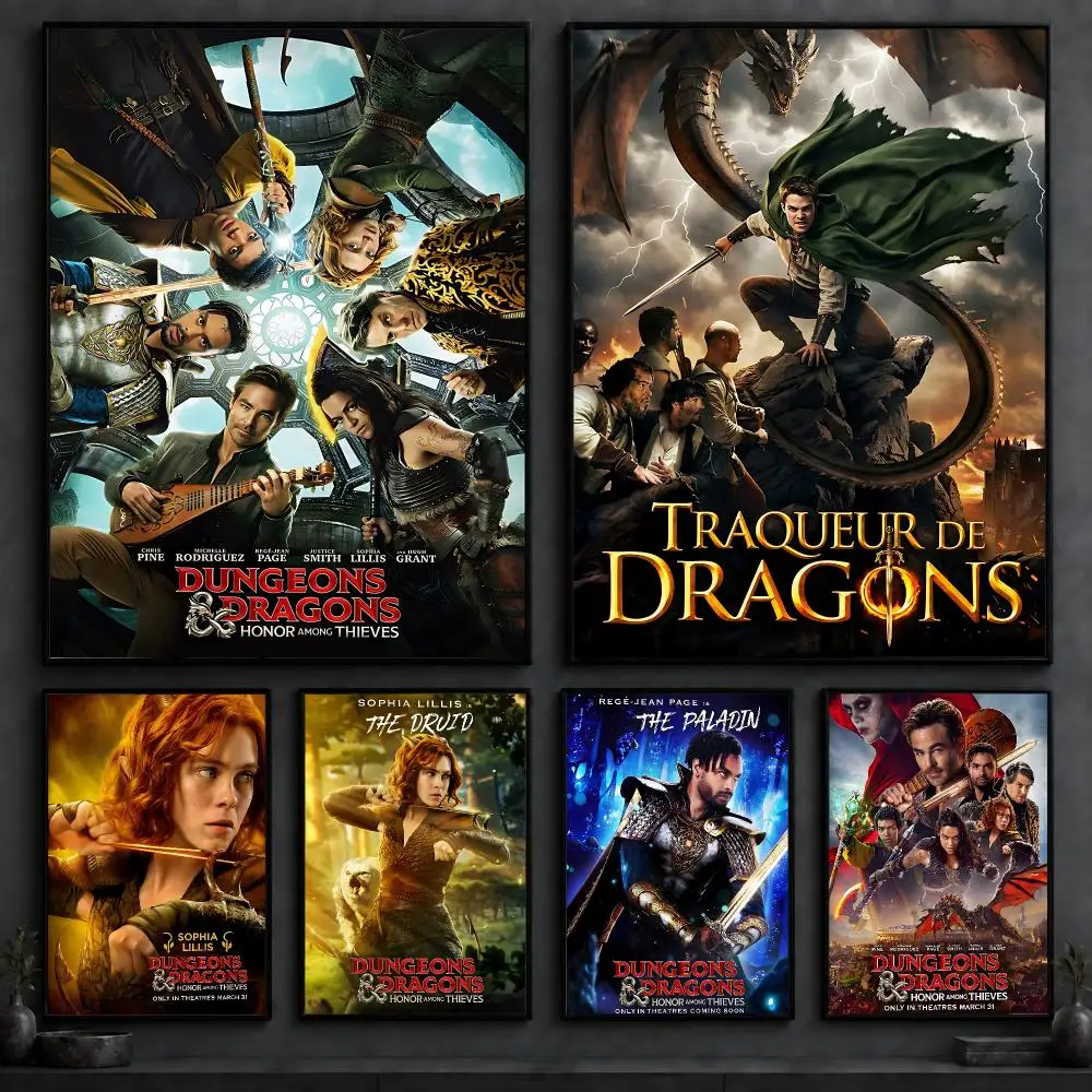 Game D-Dungeons & DragonsS Poster Art  Self-Adhesive No Glue Residue Wall Decor for Bedroom Living Room