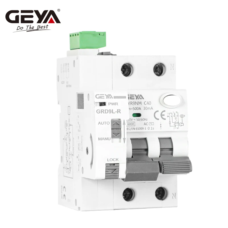 GEYA GRD9L RCBO Auto Recloser RCCB with Overcurrent Protection 40A 30mA RCD Electromagnetic Super Immunised