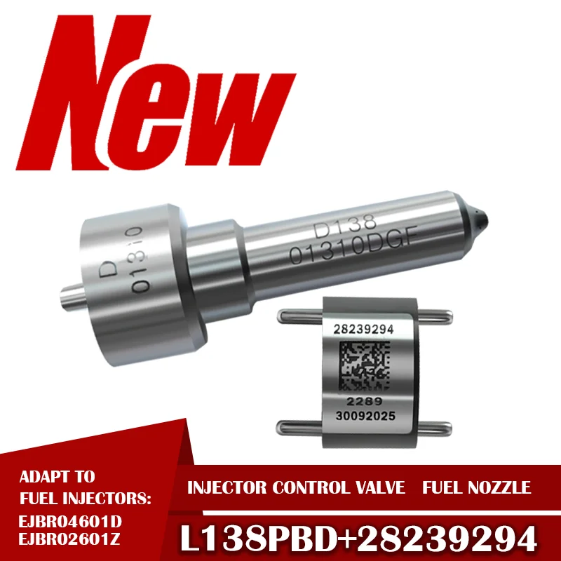 L138PBD+28239294 Control Valve AND Fuel Nozzle Spray Tip Combination Kit Suit For EJBR04601D EJBRO2601Z Diesel Injectors LI2827'