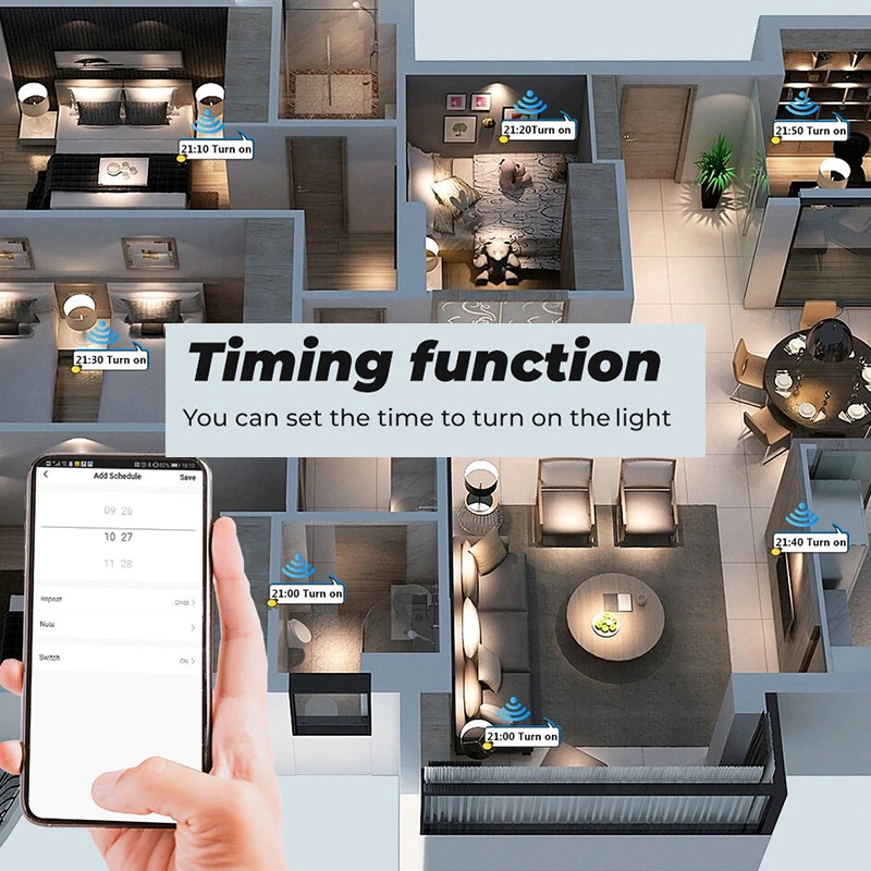 Tuya WiFi Touch Smart Switch Light senza filo neutro parete in vetro EU 110V-220V On Off 1/2/3/4 Gang per Alexa Google