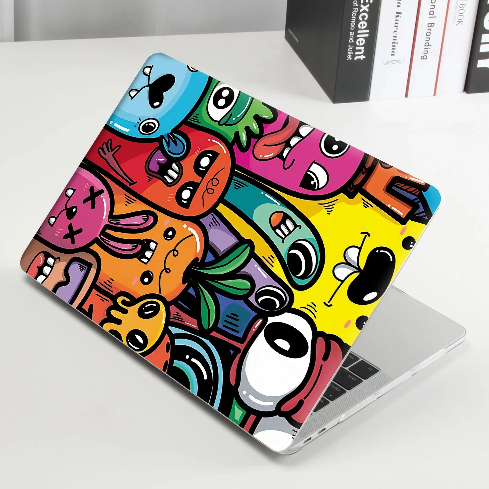 DIY 1 Set of 2 A + C Side Rendering Laptop Protective Film Bright Self adhesive Removable Decorative Sticker
