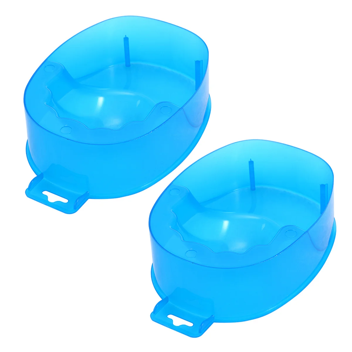 2Pcs Nail Care Manicure Soak Bowls Blue 180x115x50mm Nail Polish Remover Tray for Acrylic Tips Removal Cuticle Softening