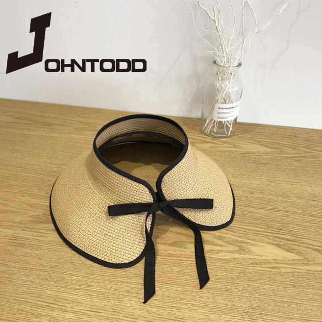 New Summer Fashion Sunscreen Hat Bowknot Ladies Travel Leisure Beach Empty Top Hat Lovers Beach UV Protection Outdoor Hat