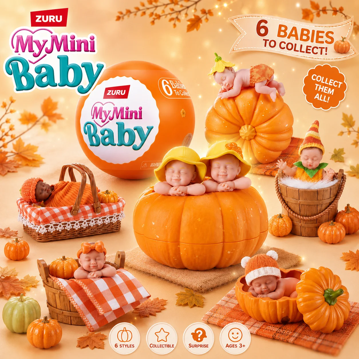 

Zuru My Mini Baby Pumpkin Patch Blind Box Capsule Collectable Toy