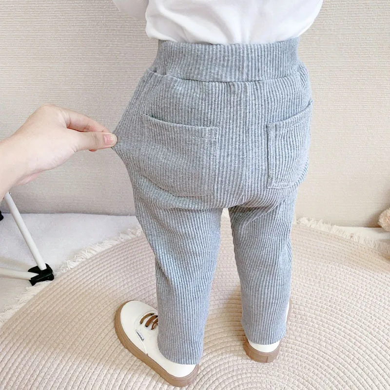 Fashion Girls Bottoms Pants Solid Color Striped Baby Leggings Spring And Autumn Trousers For Baby Boys Girls 0-5 Years